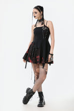 Load image into Gallery viewer, Black and Red Tie-Dye  Irregular Bat Hem Dress DW1076