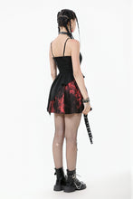 Load image into Gallery viewer, Black and Red Tie-Dye  Irregular Bat Hem Dress DW1076