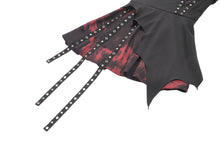 Load image into Gallery viewer, Black and Red Tie-Dye  Irregular Bat Hem Dress DW1076