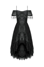 Load image into Gallery viewer, Gothic Black Lace Off-Shoulder High-Low Dress DW1077