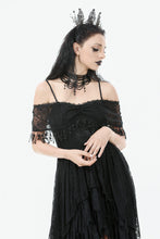 Load image into Gallery viewer, Gothic Black Lace Off-Shoulder High-Low Dress DW1077
