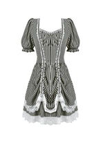 Load image into Gallery viewer, Midnight Masquerade – Noir Striped Circus Dress  DW1079