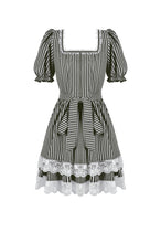 Load image into Gallery viewer, Midnight Masquerade – Noir Striped Circus Dress  DW1079