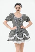 Load image into Gallery viewer, Midnight Masquerade – Noir Striped Circus Dress  DW1079