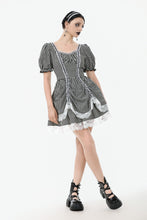 Load image into Gallery viewer, Midnight Masquerade – Noir Striped Circus Dress  DW1079