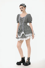 Load image into Gallery viewer, Midnight Masquerade – Noir Striped Circus Dress  DW1079