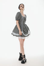 Load image into Gallery viewer, Midnight Masquerade – Noir Striped Circus Dress  DW1079