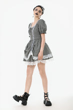 Load image into Gallery viewer, Midnight Masquerade – Noir Striped Circus Dress  DW1079
