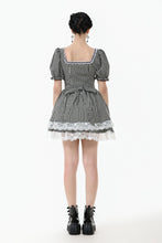 Load image into Gallery viewer, Midnight Masquerade – Noir Striped Circus Dress  DW1079