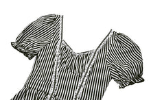 Load image into Gallery viewer, Midnight Masquerade – Noir Striped Circus Dress  DW1079