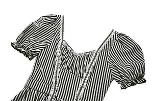Midnight Masquerade – Noir Striped Circus Dress  DW1079