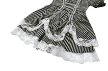 Load image into Gallery viewer, Midnight Masquerade – Noir Striped Circus Dress  DW1079