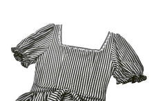 Load image into Gallery viewer, Midnight Masquerade – Noir Striped Circus Dress  DW1079
