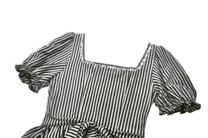 Midnight Masquerade – Noir Striped Circus Dress  DW1079