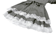 Load image into Gallery viewer, Midnight Masquerade – Noir Striped Circus Dress  DW1079