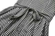 Load image into Gallery viewer, Midnight Masquerade – Noir Striped Circus Dress  DW1079