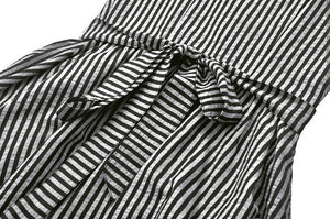 Midnight Masquerade – Noir Striped Circus Dress  DW1079