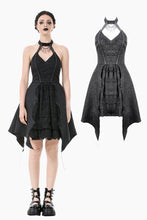Load image into Gallery viewer, Nocturnal Empress – Gothic Batwing Hem Dress  DW1081