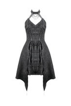 Load image into Gallery viewer, Nocturnal Empress – Gothic Batwing Hem Dress  DW1081