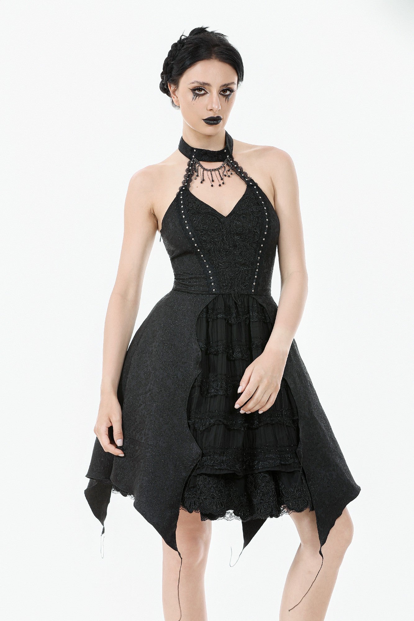 Nocturnal Empress Gothic Batwing Hem Dress DW1081 S Nocturnal Empress Gothic Batwing Hem Dress DW1081 S
