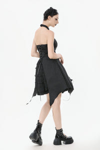 Nocturnal Empress – Gothic Batwing Hem Dress  DW1081