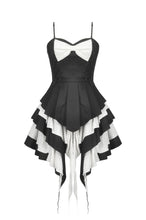 Load image into Gallery viewer, Gothic Lolita Black and White Preppy Bow Dress DW1083