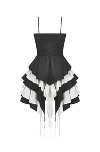 Gothic Lolita Black and White Preppy Bow Dress DW1083