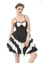 Load image into Gallery viewer, Gothic Lolita Black and White Preppy Bow Dress DW1083