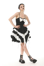 Load image into Gallery viewer, Gothic Lolita Black and White Preppy Bow Dress DW1083