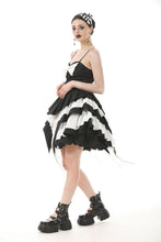 Load image into Gallery viewer, Gothic Lolita Black and White Preppy Bow Dress DW1083