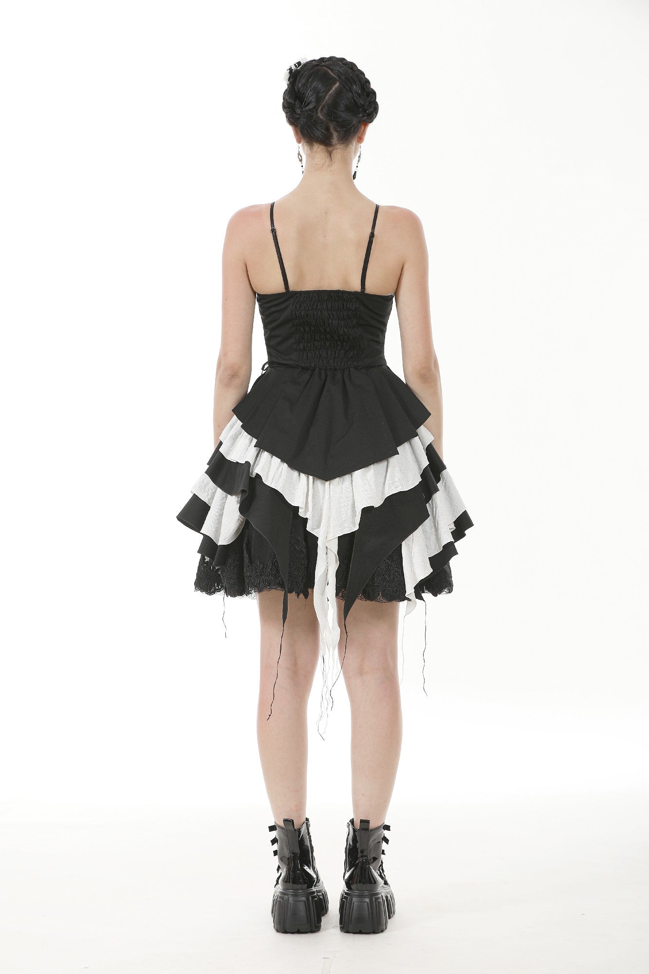 Gothic Lolita Black and White Preppy Bow Dress DW1083 L Gothic Lolita Black and White Preppy Bow Dress DW1083 L