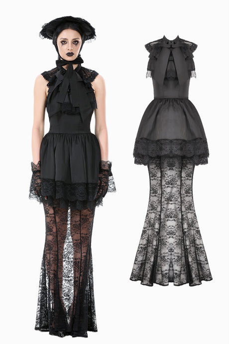 Gothic Lace Puff Fishtail Dress DW1084