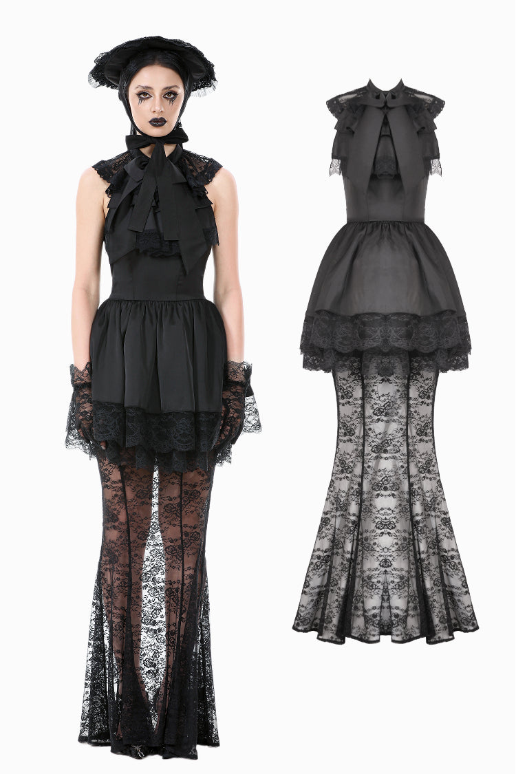 Gothic Lace Puff Fishtail Dress DW1084