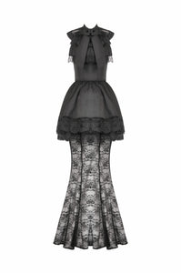 Gothic Lace Puff Fishtail Dress DW1084