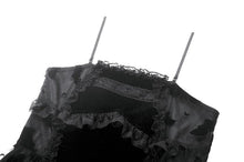 Load image into Gallery viewer, Gothic Bat Coffin Lolita Dress with Lace Ruffles and Adjustable Ties DW1088