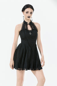 Celestial Bloom Lace Halter Dress DW1095