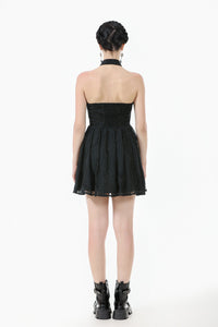 Celestial Bloom Lace Halter Dress DW1095