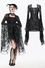 Load image into Gallery viewer, Gothic Embroidered Mesh Dress with Big Sleeves DW1096