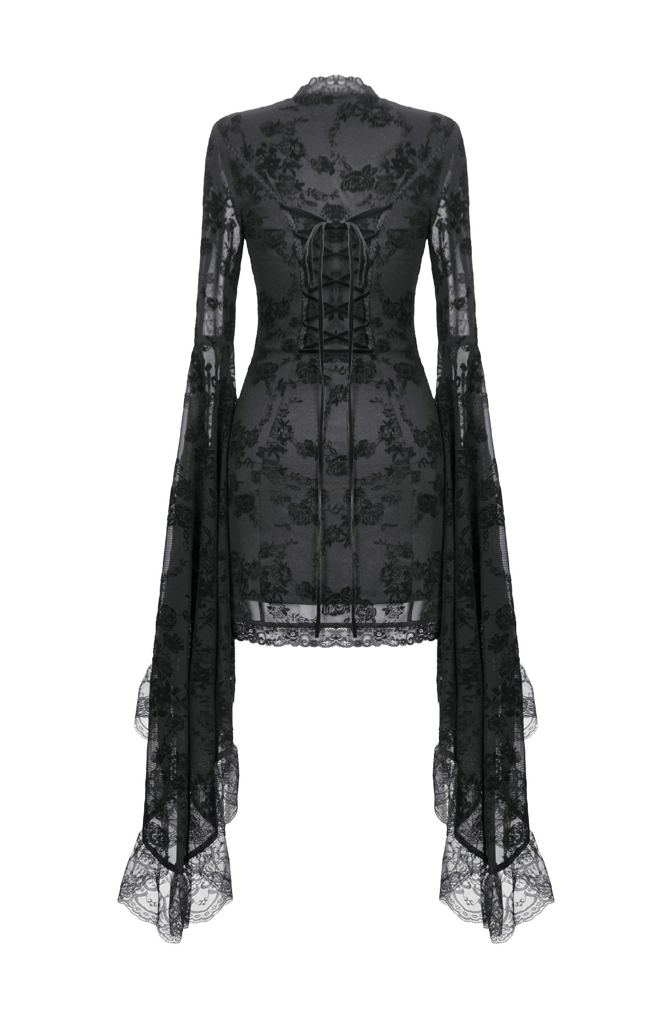 Gothic Embroidered Mesh Dress with Big Sleeves DW1096 S Gothic Embroidered Mesh Dress with Big Sleeves DW1096 S