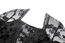 Load image into Gallery viewer, Gothic Embroidered Mesh Dress with Big Sleeves DW1096