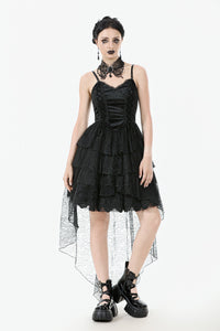 Dark Swan Layered Lace Tail Dress DW1097