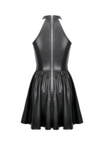 Load image into Gallery viewer, Gothic Eyelet &amp; Chain Choker Leather Dress DW1102
