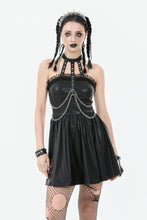 Load image into Gallery viewer, Gothic Eyelet &amp; Chain Choker Leather Dress DW1102