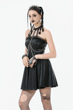 Load image into Gallery viewer, Gothic Eyelet &amp; Chain Choker Leather Dress DW1102