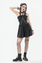Load image into Gallery viewer, Gothic Eyelet &amp; Chain Choker Leather Dress DW1102