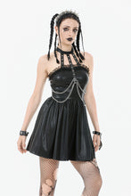 Load image into Gallery viewer, Gothic Eyelet &amp; Chain Choker Leather Dress DW1102