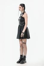 Load image into Gallery viewer, Gothic Eyelet &amp; Chain Choker Leather Dress DW1102