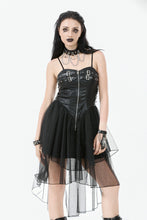 Load image into Gallery viewer, Punk Faux Leather &amp; Mesh Dress DW1105