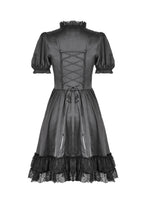 Load image into Gallery viewer, Gothic Lace-Up Lolita Puff Sleeve Dress DW1106