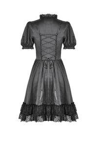Gothic Lace-Up Lolita Puff Sleeve Dress DW1106
